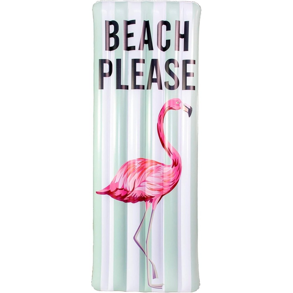 Pool Candy Deluxe Pool Raft 6' Foot Long Beach Please Pink Flamingo New In Box